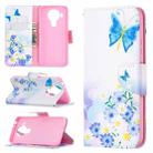 For Nokia 5.4 Colored Drawing Pattern Horizontal Flip Leather Case with Holder & Card Slots & Wallet(Butterfly Love) - 1