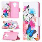 For Nokia 5.4 Colored Drawing Pattern Horizontal Flip Leather Case with Holder & Card Slots & Wallet(Butterflies) - 1