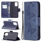 For Xiaomi Redmi Note 10 4G/Note 10s Two Butterflies Embossing  Pattern Horizontal Flip Leather Case with Holder & Card Slot & Wallet & Lanyard(Dark Blue) - 1
