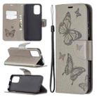 For Xiaomi Redmi Note 10 4G/Note 10s Two Butterflies Embossing  Pattern Horizontal Flip Leather Case with Holder & Card Slot & Wallet & Lanyard(Grey) - 1