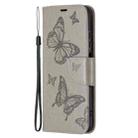 For Xiaomi Redmi Note 10 4G/Note 10s Two Butterflies Embossing  Pattern Horizontal Flip Leather Case with Holder & Card Slot & Wallet & Lanyard(Grey) - 2