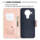 For Nokia 5.4 Two Butterflies Embossing  Pattern Horizontal Flip Leather Case with Holder & Card Slot & Wallet & Lanyard(Rose Gold) - 4