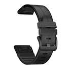 For Garmin Fenix 6 Silicone + Leather Quick Release Watch Band(Black) - 1