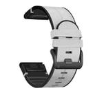 For Garmin Fenix 6X Silicone + Leather Quick Release Watch Band(Light Grey) - 1