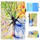 For Galaxy Tab S6 T860 / T865 Colored Drawing Horizontal Flip Leather Case with Holder & Card Slots & Pen Slot & Sleep / Wake-up Function(Colorful Tree) - 1