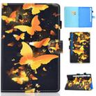 For Galaxy Tab S6 T860 / T865 Colored Drawing Horizontal Flip Leather Case with Holder & Card Slots & Pen Slot & Sleep / Wake-up Function(Gold Butterfly) - 1