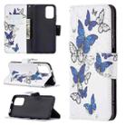 For Xiaomi Redmi Note 10 4G/Note 10S Colored Drawing Pattern Horizontal Flip Leather Case with Holder & Card Slots & Wallet(Blue Butterflies) - 1