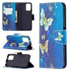 For Xiaomi Redmi Note 10 4G/Note 10S Colored Drawing Pattern Horizontal Flip Leather Case with Holder & Card Slots & Wallet(Gold Butterfly) - 1