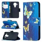 For Nokia 5.4 Colored Drawing Pattern Horizontal Flip Leather Case with Holder & Card Slots & Wallet(Gold Butterfly) - 1