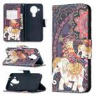 For Nokia 5.4 Colored Drawing Pattern Horizontal Flip Leather Case with Holder & Card Slots & Wallet(Flowers Elephant) - 1