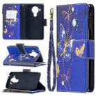 For Nokia 5.4 Colored Drawing Pattern Zipper Horizontal Flip Leather Case with Holder & Card Slots & Wallet & Lanyard(Purple Butterfly) - 1