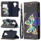 For Nokia 5.4 Colored Drawing Pattern Zipper Horizontal Flip Leather Case with Holder & Card Slots & Wallet & Lanyard(Big Butterfly) - 1