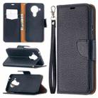 For Nokia 5.4 Litchi Texture Pure Color Horizontal Flip Leather Case with Holder & Card Slots & Wallet & Lanyard(Black) - 1