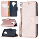 For Nokia 5.4 Litchi Texture Pure Color Horizontal Flip Leather Case with Holder & Card Slots & Wallet & Lanyard(Rose Gold) - 1