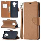 For Nokia 5.4 Litchi Texture Pure Color Horizontal Flip Leather Case with Holder & Card Slots & Wallet & Lanyard(Brown) - 1