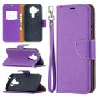 For Nokia 5.4 Litchi Texture Pure Color Horizontal Flip Leather Case with Holder & Card Slots & Wallet & Lanyard(Purple) - 1