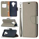 For Nokia 5.4 Litchi Texture Pure Color Horizontal Flip Leather Case with Holder & Card Slots & Wallet & Lanyard(Grey) - 1