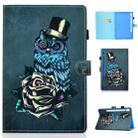 For Galaxy Tab S6 T860 / T865 Colored Drawing Horizontal Flip Leather Case with Holder & Card Slots & Pen Slot & Sleep / Wake-up Function(Rose Owl) - 1