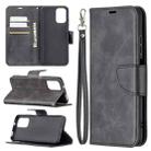 For Xiaomi Redmi Note 10 4G / Note 10S Retro Lambskin Texture Pure Color Horizontal Flip PU Leather Case with Holder & Card Slots & Wallet & Lanyard(Black) - 1