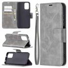 For Xiaomi Redmi Note 10 4G / Note 10S Retro Lambskin Texture Pure Color Horizontal Flip PU Leather Case with Holder & Card Slots & Wallet & Lanyard(Grey) - 1