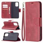 For Xiaomi Redmi Note 10 4G / Note 10S Retro Lambskin Texture Pure Color Horizontal Flip PU Leather Case with Holder & Card Slots & Wallet & Lanyard(Red) - 1