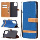 For Xiaomi Redmi Note 10 4G / Note 10S Color Matching Denim Texture Horizontal Flip Leather Case with Holder & Card Slots & Wallet & Lanyard(Royal Blue) - 1