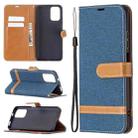 For Xiaomi Redmi Note 10 4G / Note 10S Color Matching Denim Texture Horizontal Flip Leather Case with Holder & Card Slots & Wallet & Lanyard(Dark Blue) - 1