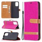 For Xiaomi Redmi Note 10 4G / Note 10S Color Matching Denim Texture Horizontal Flip Leather Case with Holder & Card Slots & Wallet & Lanyard(Rose Red) - 1