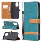 For Xiaomi Redmi Note 10 4G / Note 10S Color Matching Denim Texture Horizontal Flip Leather Case with Holder & Card Slots & Wallet & Lanyard(Green) - 1