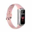 For Samsung Galaxy Fit SM-R370 Silicone Steel Shrapnel Black Buckle Watch Band(Pink) - 1