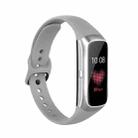 For Samsung Galaxy Fit SM-R370 Silicone Steel Shrapnel Black Buckle Watch Band(Grey) - 1