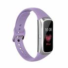 For Samsung Galaxy Fit SM-R370 Silicone Steel Shrapnel Black Buckle Watch Band(Light Purple) - 1