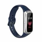 For Samsung Galaxy Fit SM-R370 Silicone Steel Shrapnel Black Buckle Watch Band(Blue) - 1