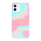 For iPhone 11 Liquid Silicone Watercolor Protective Case , Fixed Color, Random Shape(Green Red Grey) - 1