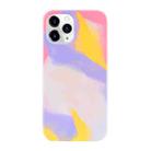 For iPhone 11 Pro Liquid Silicone Watercolor Protective Case , Fixed Color, Random Shape(Red Yellow Purple) - 1