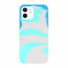 For iPhone 12 mini Liquid Silicone Watercolor Protective Case , Fixed Color, Random Shape(Blue Grey) - 1