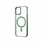 For iPhone 12 mini Magsafe Magnetic PC Electroplating Transparent Protective Cover (Green) - 1