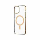 For iPhone 12 Magsafe Magnetic PC Electroplating Transparent Protective Cover(Gold) - 1