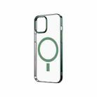 For iPhone 12 Magsafe Magnetic PC Electroplating Transparent Protective Cover(Green) - 1