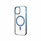 Magsafe Magnetic PC Electroplating Transparent Protective Cover For iPhone 12 Pro Max(Blue) - 1