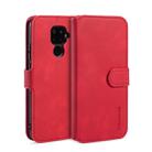 For Huawei nova 5i Pro / Mate 30 Lite / Nova 5Z DG.MING Retro Oil Side Horizontal Flip Case with Holder & Card Slots & Wallet(Red) - 1