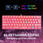 HXSJ V700 61 Keys RGB Lighting Gaming Wired Keyboard (Pink) - 10