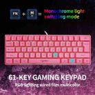 HXSJ V700 61 Keys RGB Lighting Gaming Wired Keyboard (Pink) - 11