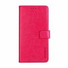 For OnePlus 9 Pro idewei Crazy Horse Texture Horizontal Flip Leather Case with Holder & Card Slots & Wallet(Rose Red) - 1