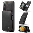 For Samsung Galaxy S21 5G CaseMe C20 Multifunctional PC + TPU Protective Case with Holder & Card Slot & Wallet(Black) - 1