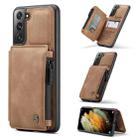 For Samsung Galaxy S21 5G CaseMe C20 Multifunctional PC + TPU Protective Case with Holder & Card Slot & Wallet(Brown) - 1