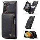 For Samsung Galaxy S21+ 5G CaseMe C20 Multifunctional PC + TPU Protective Case with Holder & Card Slot & Wallet(Black) - 1