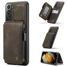 For Samsung Galaxy S21+ 5G CaseMe C20 Multifunctional PC + TPU Protective Case with Holder & Card Slot & Wallet(Dark Coffee) - 1