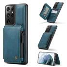 For Samsung Galaxy S21 Ultra 5G CaseMe C20 Multifunctional PC + TPU Protective Case with Holder & Card Slot & Wallet(Blue) - 1