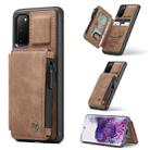 For Samsung Galaxy S20 CaseMe C20 Multifunctional PC + TPU Protective Case with Holder & Card Slot & Wallet(Brown) - 1